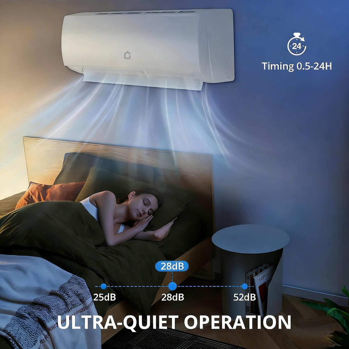 Garvee 9000 BTU Mini Split AC/Heating System, 20 SEER2 230V WIFI Enabled Energy Efficient Mini Split Air Conditioner,Wall-Mounted Split AC Unit,Cools Up to 450 Sq.Ft