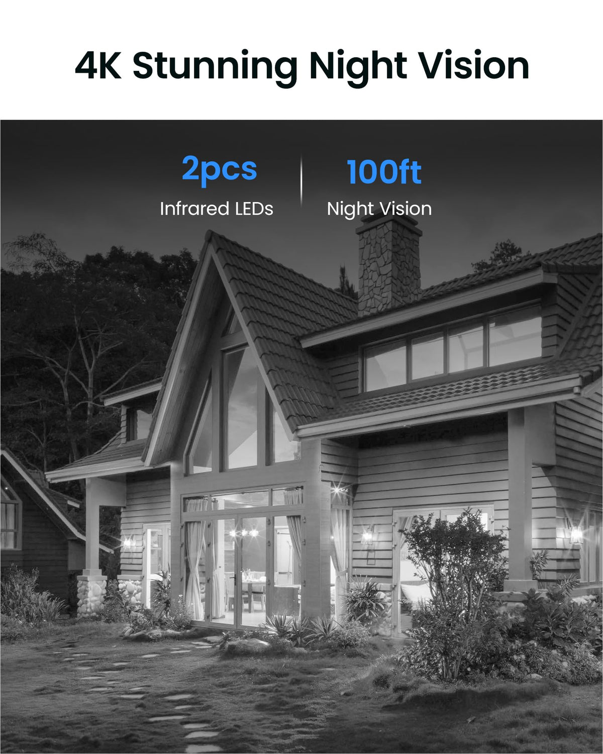 ZOSI C220 8CH 4K PoE Security Camera System, 8 x 8MP Audio Camera, 2TB HDD