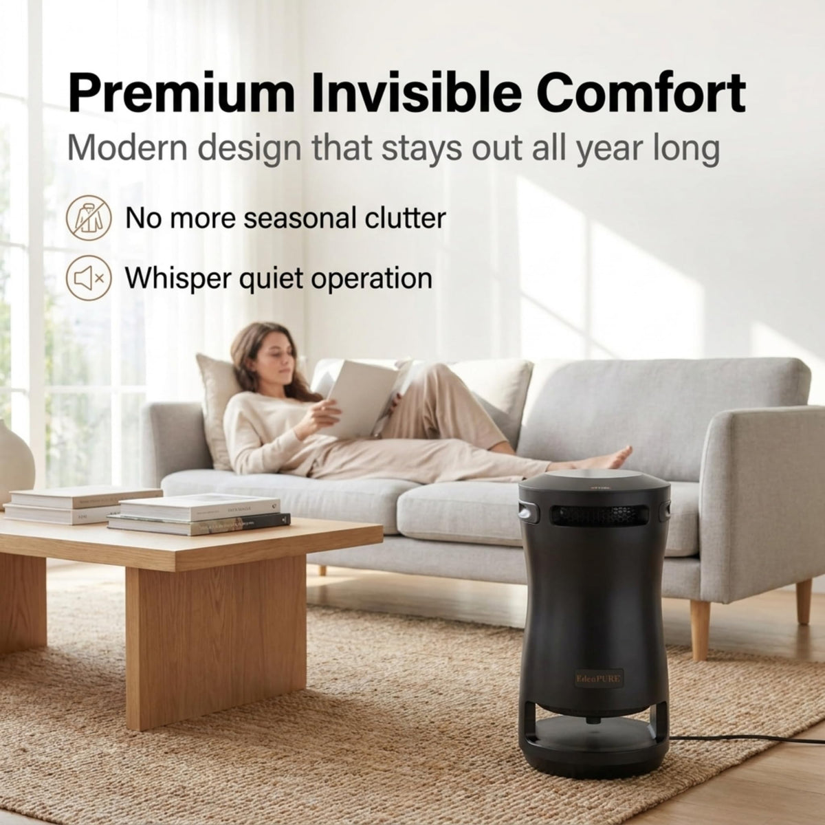 EdenPURE 360 Super Climater – Infrared Heater and Cooling Fan with 360° Airflow – Energy Efficient, Portable, Remote Controlled, and Quiet for All-Season Use in Home, Office, or Living Spaces