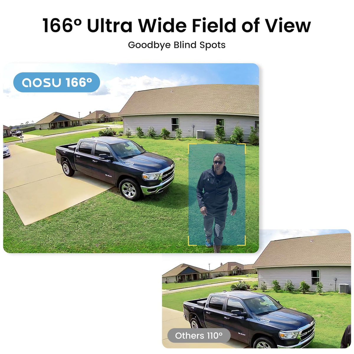 aosu 2K QHD Solar Security Cameras Wireless Outdoor System, 4-Cam-Kit