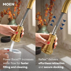Moen S73004NL Weymouth Polished Nickel Pulldown Kitchen Faucet