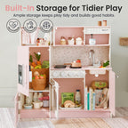 Tiny Land Wooden Play Kitchen for Toddlers, Kids Play Toy Kitchen Set