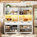 Unikito 71" Tall Kitchen Pantry Storage Cabinet, 63" W Kitchen Hutch
