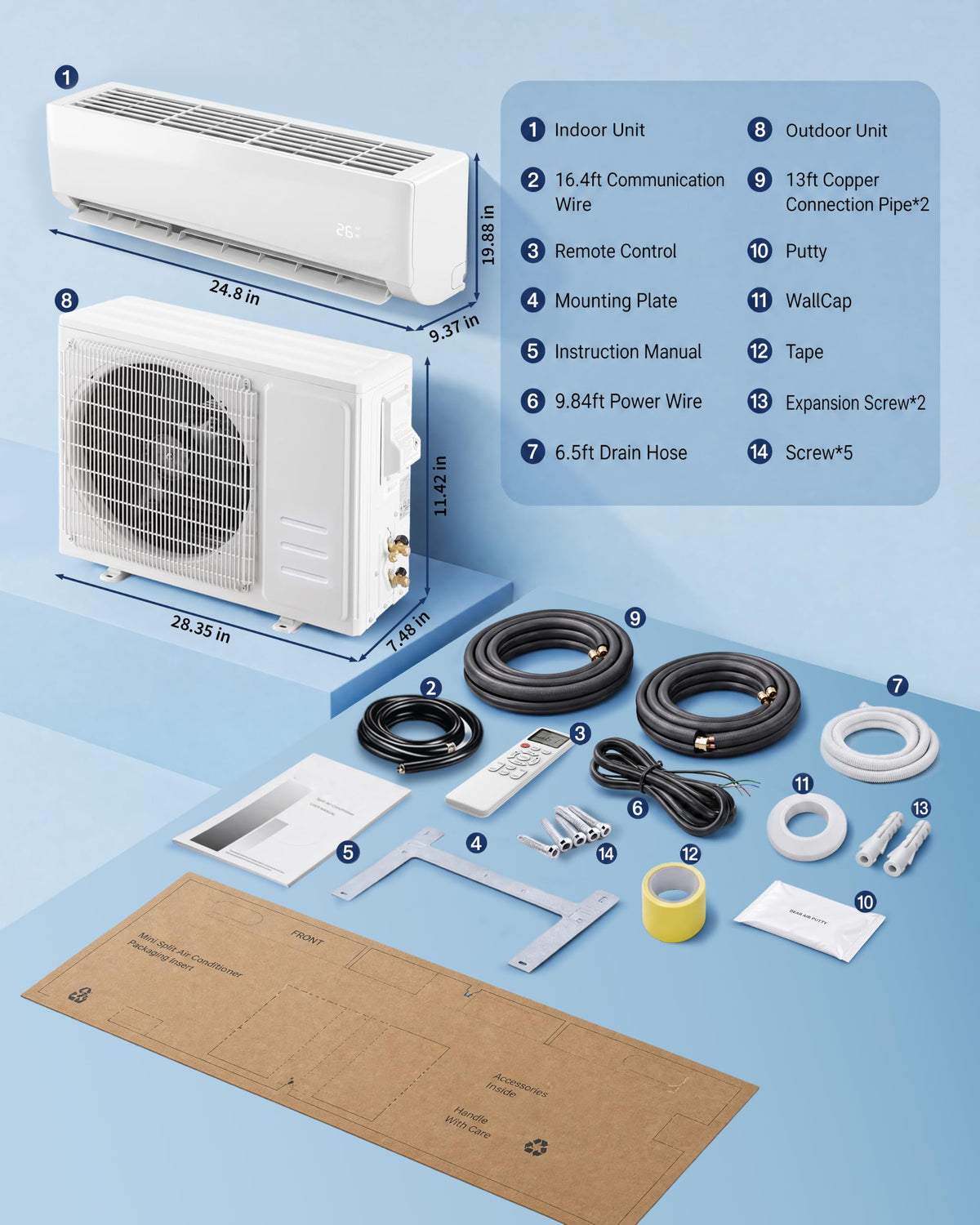 GarveeHome 12000 BTU Mini Split AC Heat Pump Inverter 17 SEER2