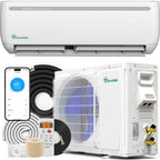 YITAHOME 12000 BTU Mini Split AC/Heating System, Ductless Mini Split Air Conditioner Heat Pump,115V 20 SEER2 Energy Efficient Inverter AC Unit,Wifi Enabled Compatible with Alexa for Apartment, Garage