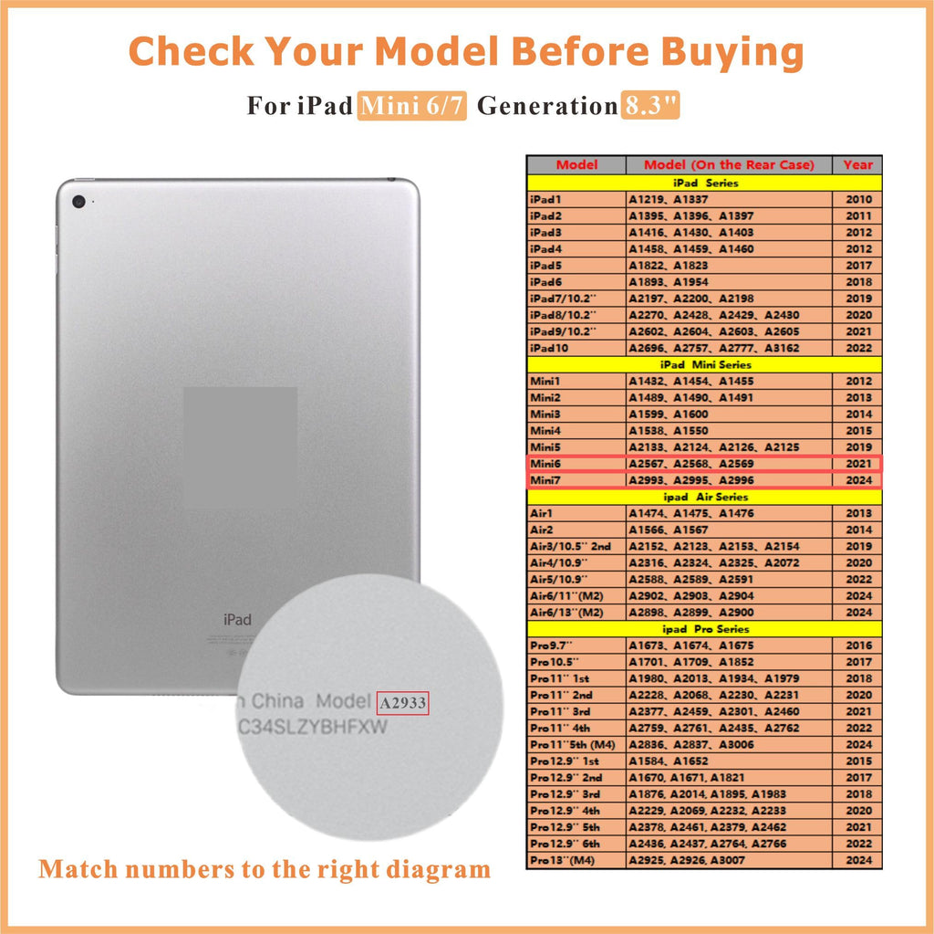 ZTR for iPad mini 6 6th (2021)/ Mini 7 7th（2024） 8.3" LCD Screen Replacement, A2567 A2568 A2569/ A2993 A2995 A2996 Display Touch Digitizer Assembly Premium with Free Tools