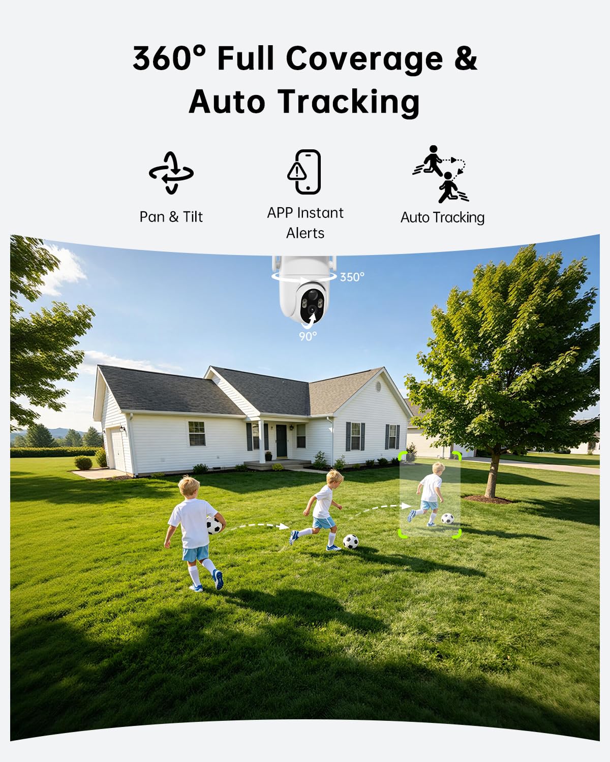 4K Solar Security Cameras Wireless Outdoor Home System, 4-Cam Kit