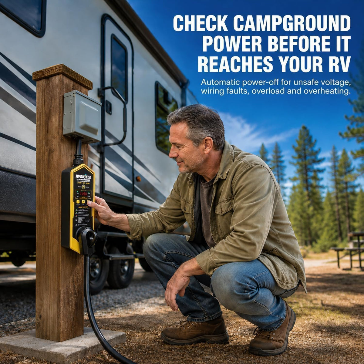 RVShield 30 Amp RV EMS Surge Protector & Power Manager, 9 Codes