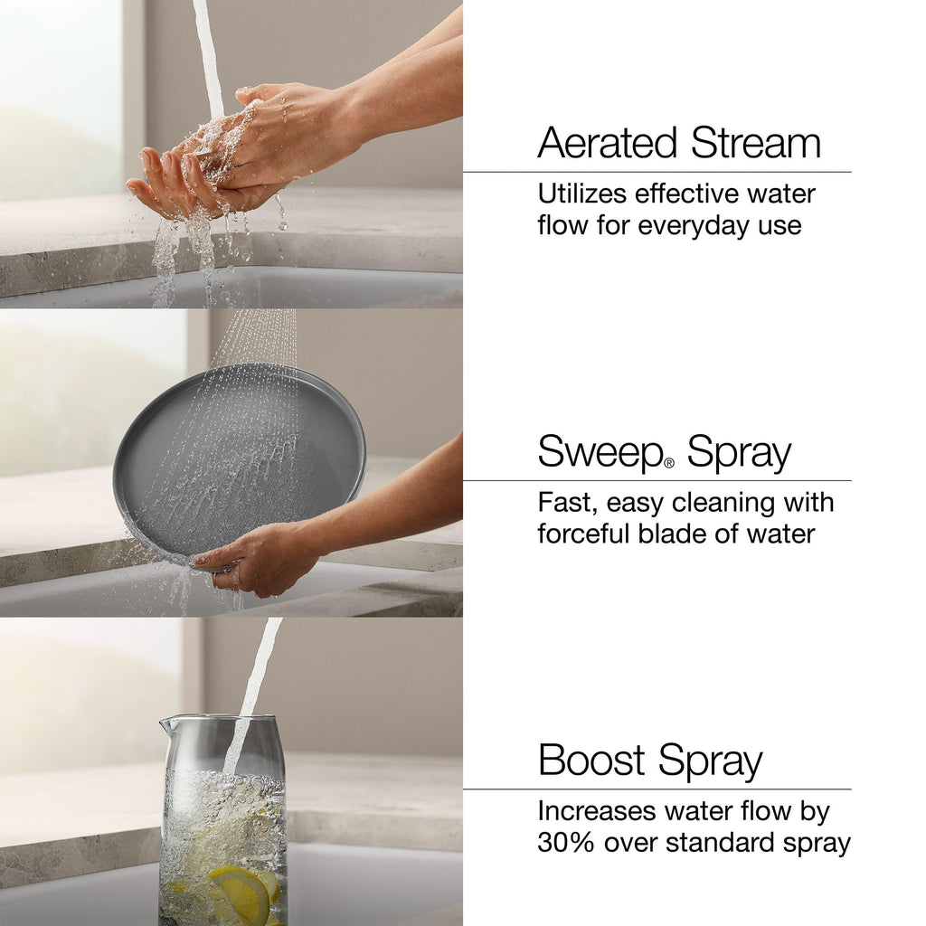 KOHLER Simplice Kitchen Sink Faucet w Pull Down Sprayer, Vibrant Stainless