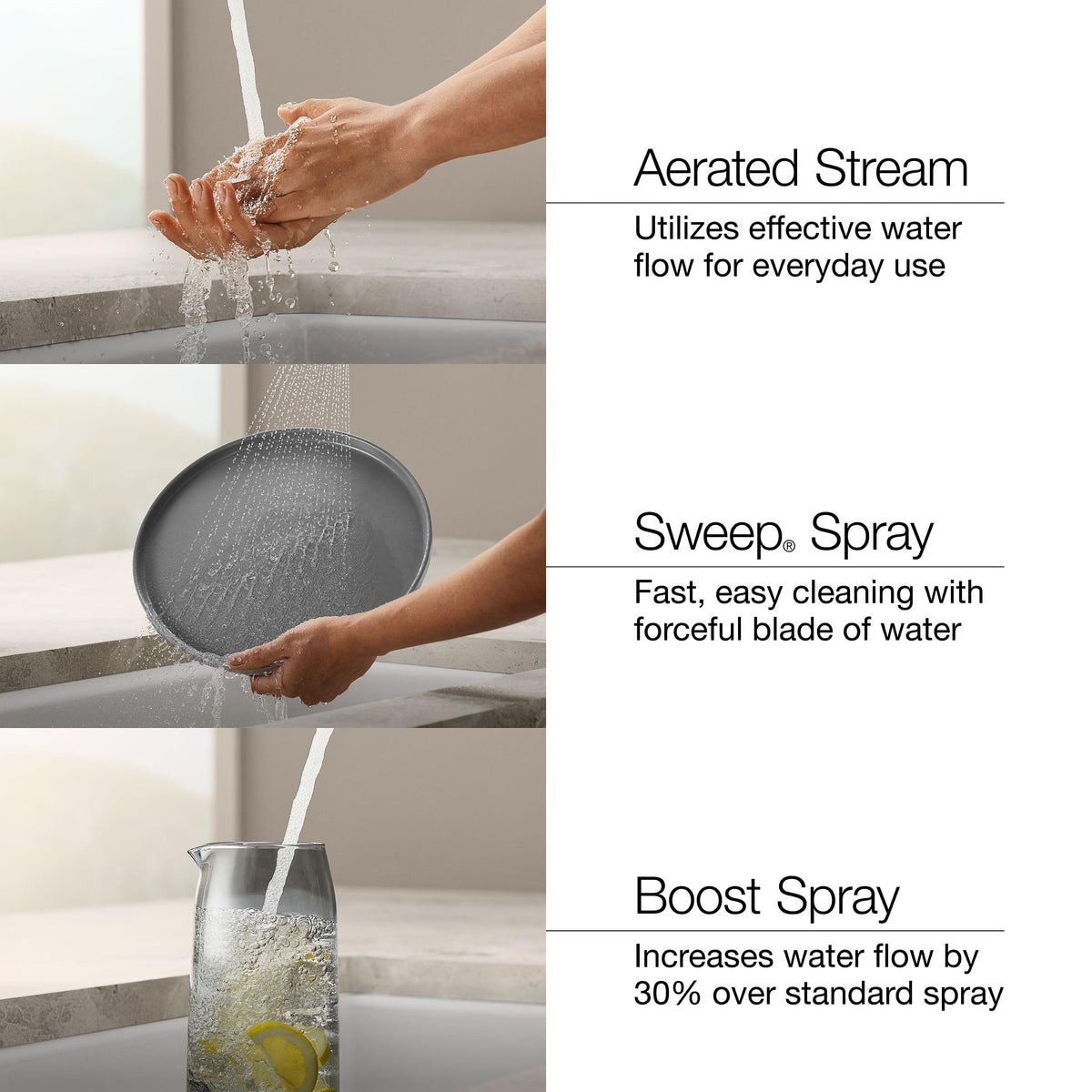 KOHLER Simplice Kitchen Sink Faucet w Pull Down Sprayer, Vibrant Stainless