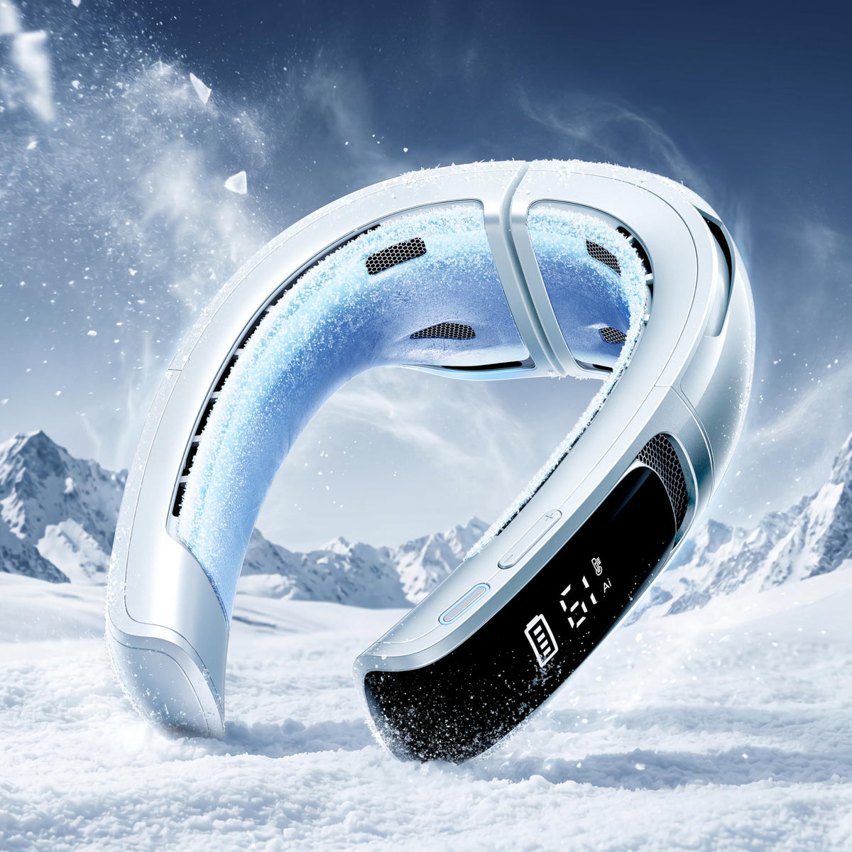 AICE LITE MAX 2026 AI Neck Air Conditioner, Real AC Neck Fan Cooling Silver