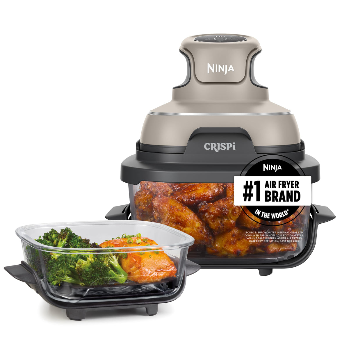 Ninja Crispi Glass Air Fryer, 4-in-1, Grey, FN101GY