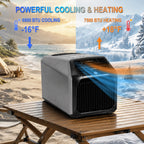 Portable Camping Air Conditioner, 6800BTU Cool & 7500BTU Heat Tent Air Conditioning for RV Trucks, Road trips, Camping and Parking Cooling Outdoor Use