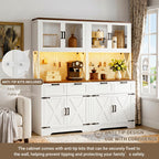 Unikito 71" Tall Kitchen Pantry Storage Cabinet, 63" W Kitchen Hutch