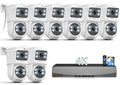 4K Dual Lens PoE Security Camera System, 8CH NVR with 6 Dual Lens Cameras