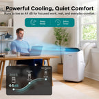 SereneLife 14000 BTU Portable Inverter Air Conditioner, 115V Smart Cooling & Heating with WiFi, Energy Efficient, For Bedrooms, Living Spaces & Offices, 650 Sq Ft Coverage, (White)