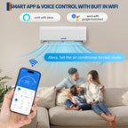 Garvee18000 BTU 21 SEER2 Ductless Mini Split AC & Heat Pump, WiFi Control, Compatible with Alexa, 230V Energy Efficient Inverter System, Cools Up to 1000 Sq.ft