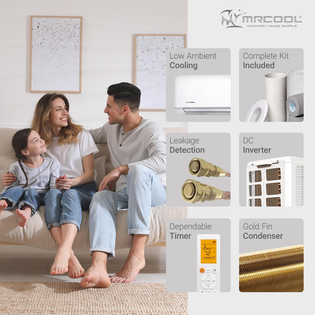 MRCOOL 18000 BTU 230V Ductless Inverter Mini Split Air Conditioner & Heat Pump System, Advantage Series - Wall-Mounted AC Unit w/Heating and Cooling for Home, Office & Commercial Space