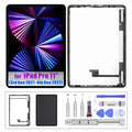 for iPad Pro 11 3rd Gen (2021) 4th Gen (2022) Screen Replacement Assembly LCD Display Touch Digitizer Premium Repair Kit with Tools (11 inch, A2377 A2459 A2301 A2460/ A2435 A2759 A2761 A2762)