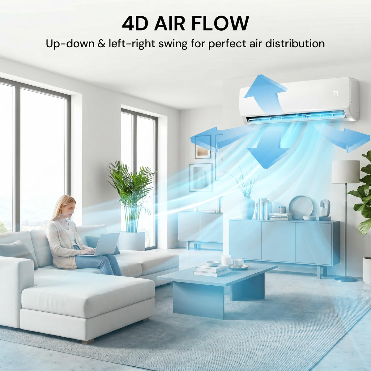 12000BTU Mini Split AC/Heating System, 19 SEER2 Energy Efficient Mini Split Air Conditioner with Heat Pump, Cools Up to 750sq.ft, Ductless Inverter AC Unit 115V