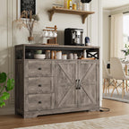 51" Farmhouse Buffet Sideboard Cabinet with Storage, White Kitchen Storage