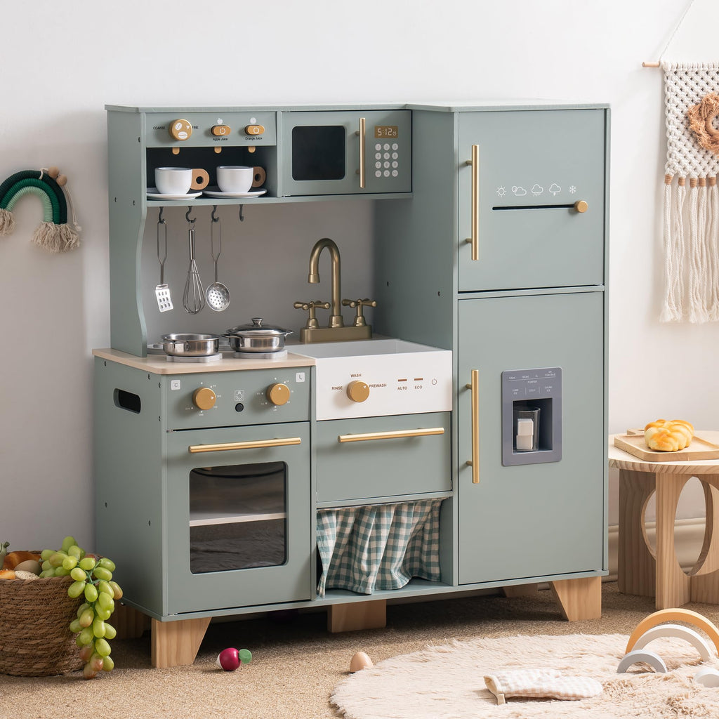 ROBUD Play Kitchen Set, Wooden Play Kitchen