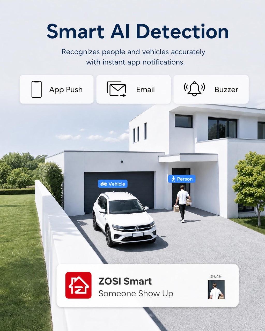ZOSI 3K Wired Security Camera System, 4 x 1080p Dome Camera Outdoor,1TB HDD