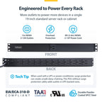 StarTech 13-Outlet 1U PDU, 1 Front 12 Rear, 120V, TAA (1315B8H-RACK-PDU)