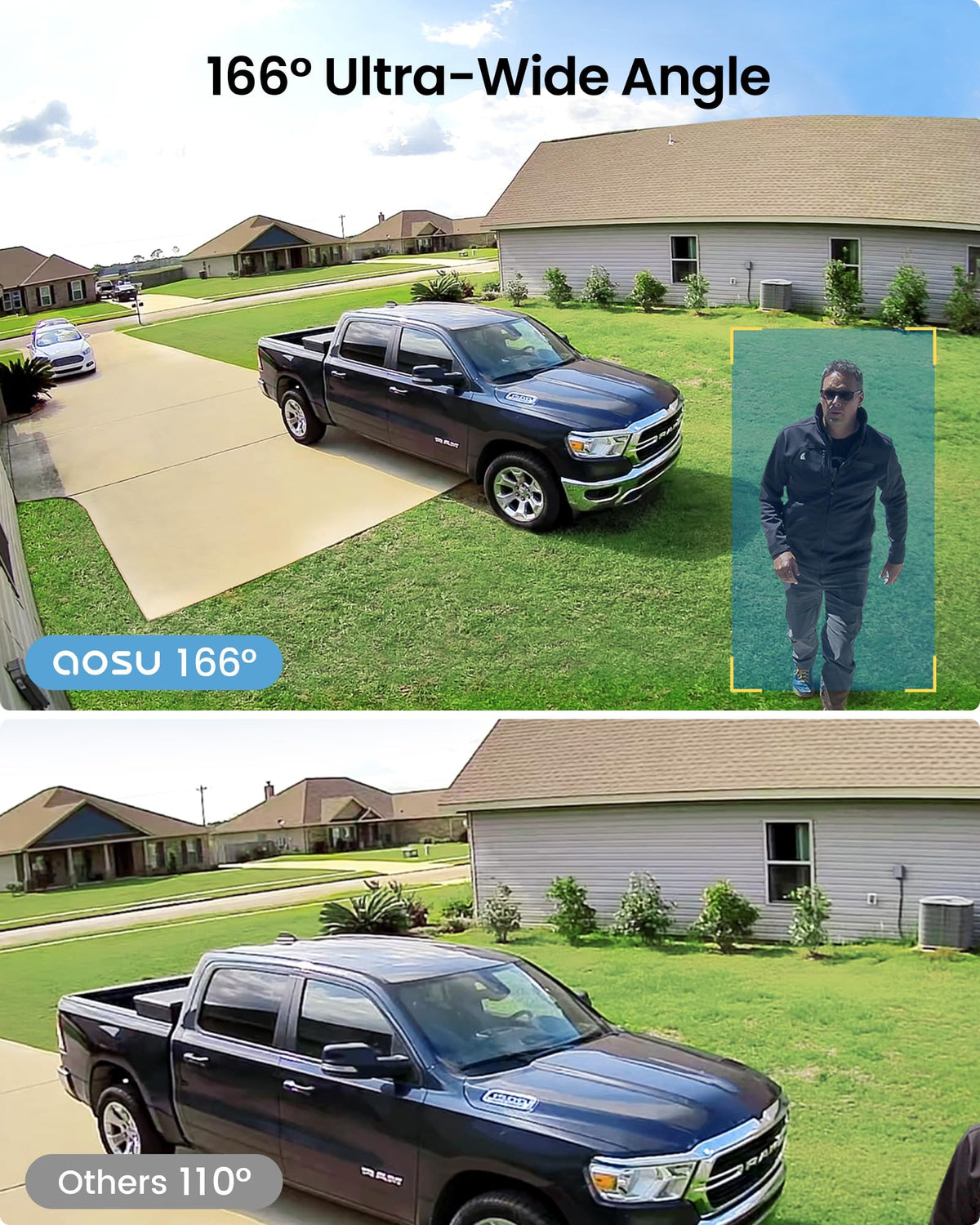 aosu 2K QHD Battery Security Cameras Wireless Outdoor System, 4-Cam-Kit