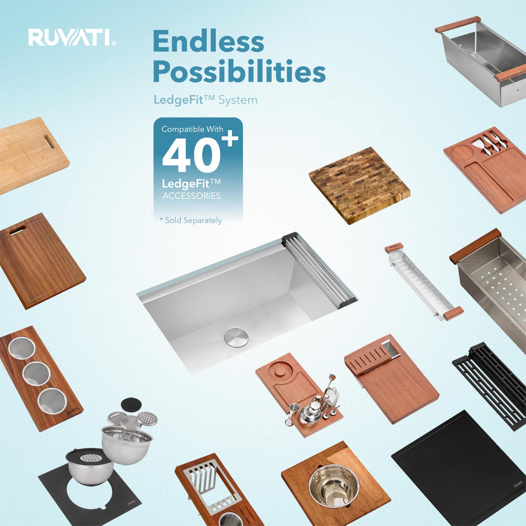 Ruvati 30-in Stainless Steel Undermount Workstation Kitchen Sink - RVH8310
