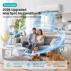 Mountman 12000BTU Mini Split AC/Heating System with WIFI & Alexa,115V 19 SEER2 Wall-Mounted Ductless AC Units up to 750 Sq.Ft,Energy Efficient Inverter Air Conditioner with Heat Pump,Installation Kit