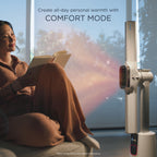 Shark TurboBlade 2-in-1 Bladeless Tower Fan & Space Heater, White (Renewed)