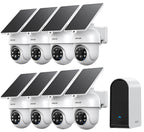 ANSQUE Home Security Cameras Wireless Outdoor, Solar Powered, 4-Cam System