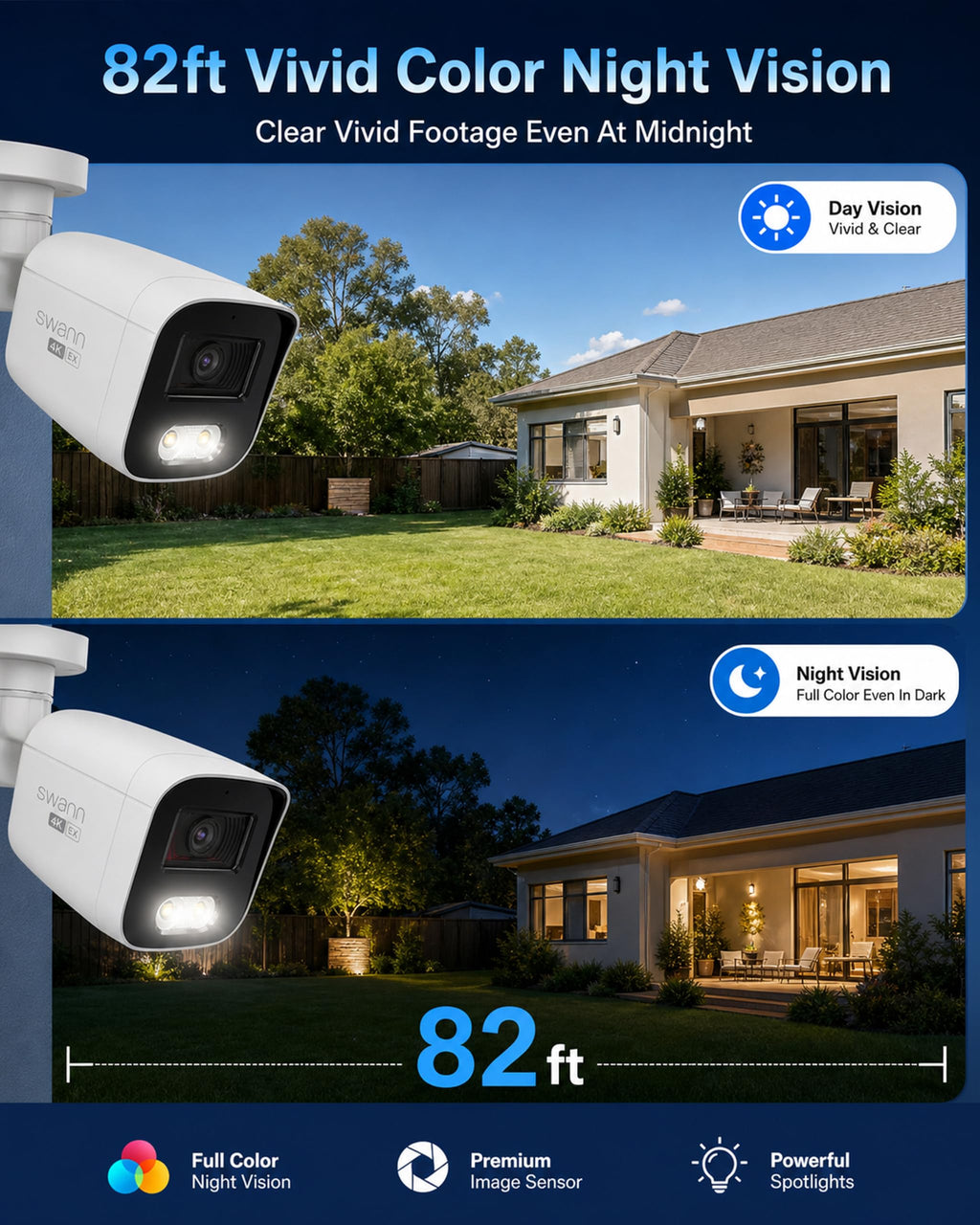 Swann EliteX 12MP 6K Security Camera System, 4 Bullet PoE NVR, 2TB HDD