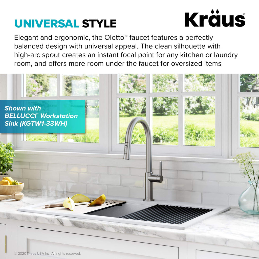 KRAUS Spot Free Stainless Steel Pull Down Kitchen Faucet KPF-2820SFS