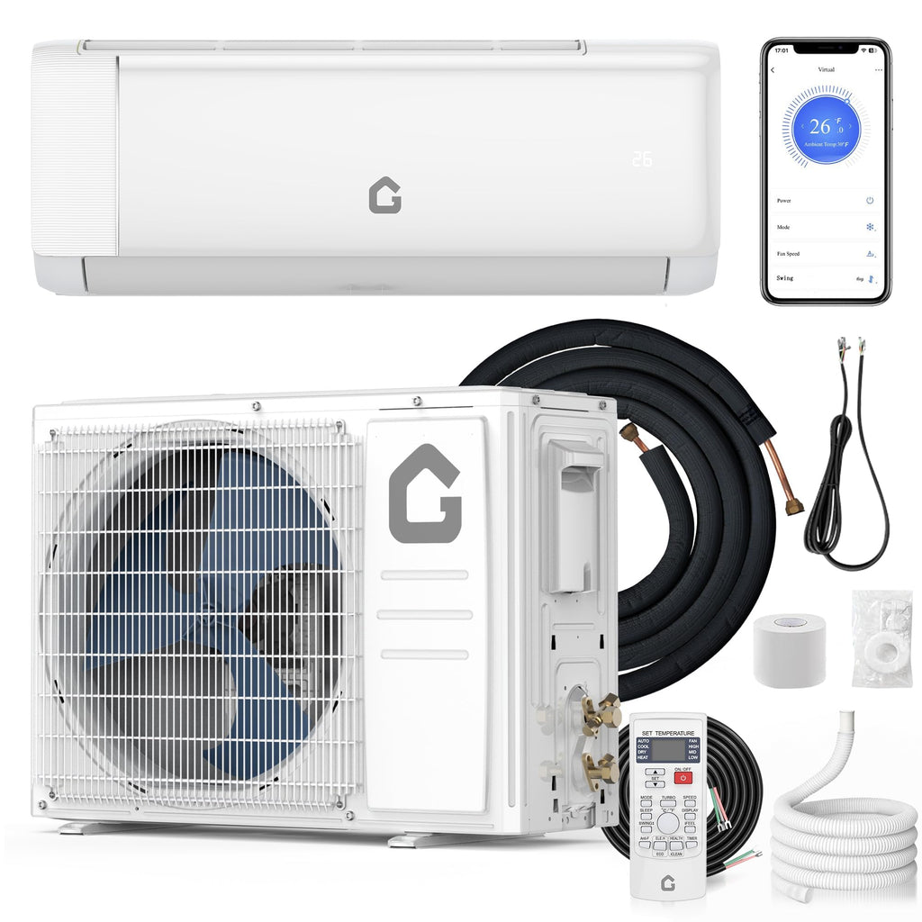 9,000 BTU Mini Split AC Heat Pump, Ductless Air Conditioner & Heater for Bedroom, Quiet Energy-Efficient Cooling & Heating for Rooms Up to 450 Sq.Ft.