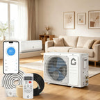 19 SEER2 24,000 BTU Mini Split AC & Heating System – 230V Inverter, Covers Up to 1,500 sq. ft., WiFi & Remote Control, Low Noise, Energy-Efficient Ductless Air Conditioner for Home