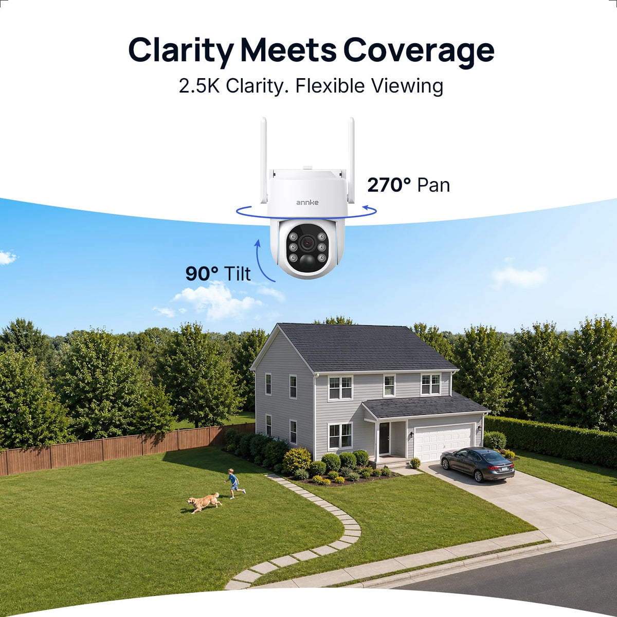ANNKE 4MP Solar Security Cameras Wireless Outdoor, 4-Cam Home Camera System