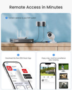 ZOSI 3K Lite Wired Security Camera System, 4 X 2MP Bullet Cameras, NO HDD