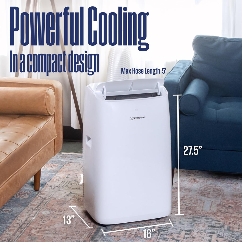 Westinghouse 14,000 BTU Air Conditioner with Heat Mode, Cools 700 sq. ft., WiFi Enabled, Remote Controlled, Dehumidifier, 3-Speed Fan, Programmable Timer, Window Kit