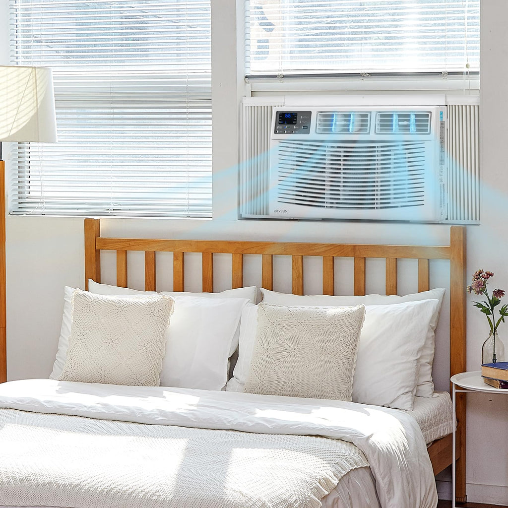 ROVSUN 12000 BTU Air Conditioner Window Unit with Heat, 4-in-1 Window AC Unit Cooler, Heater, Dehumidifier & Fan with Timer, Remote Control & Installation Kit for Rooms up to 550 Sq. Ft, 208/230V