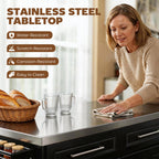 HOMCOM Rolling Kitchen Island Cart with 47" Stainless Steel Top Black