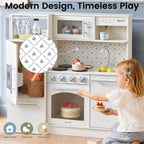 Tiny Land Wooden Play Kitchen for Toddlers, Kids Play Toy Kitchen Set