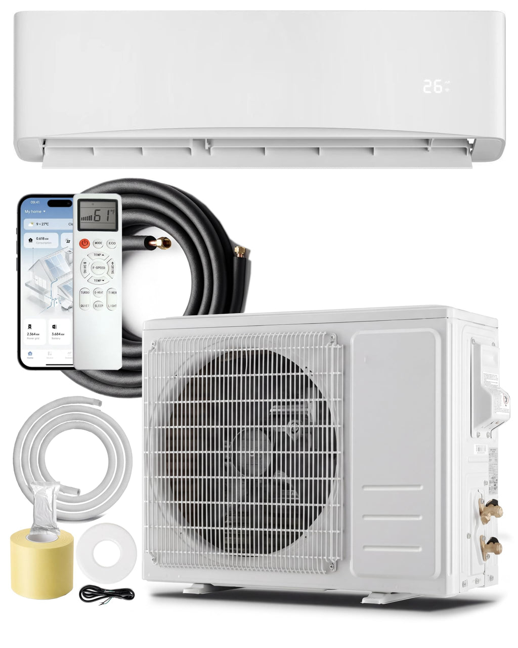 GarveeHome 12000 BTU Mini Split AC Heat Pump Inverter 17 SEER2
