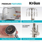 KRAUS Champagne Bronze Pull Down Kitchen Faucet KPF-1610SFACB