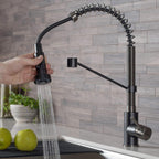 KRAUS Matte Black Black Stainless Pull Down Kitchen Faucet KPF-1610MBSB