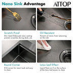 33 Inch Black Drop in Double Bowls Kitchen Sink