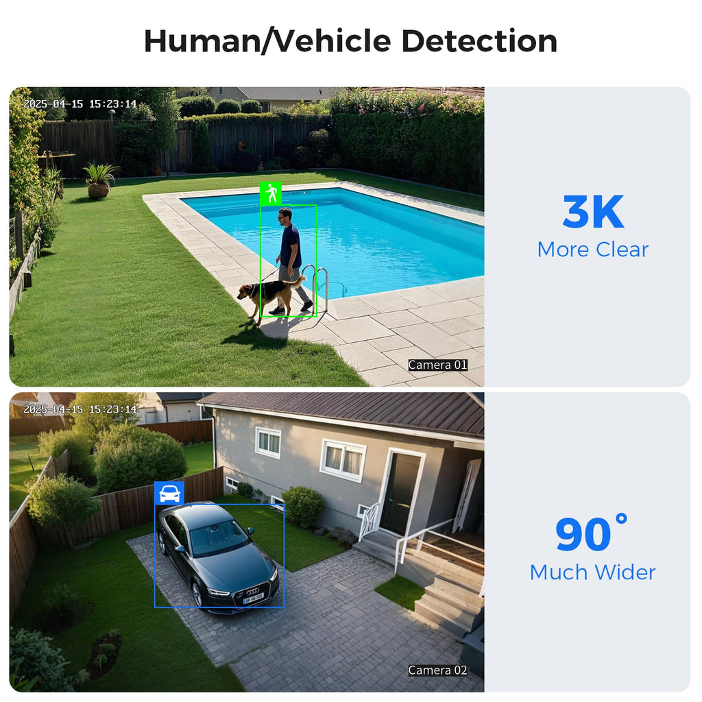 Hiseeu 3K Wired Outdoor Security Camera System 8 Channel with Audio