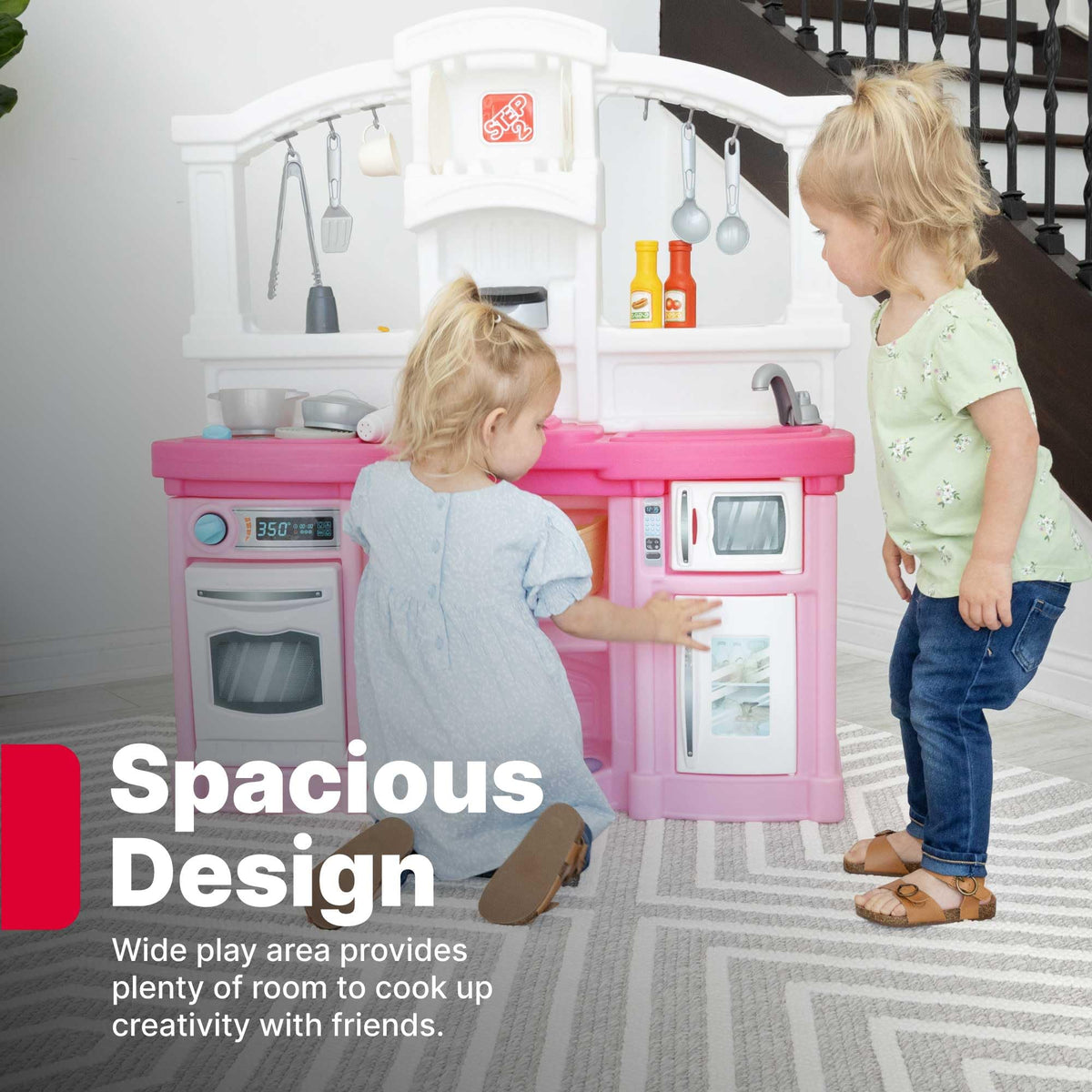 Step2 Fun with Friends Kids Kitchen Playset, Lights & Sounds, Pink