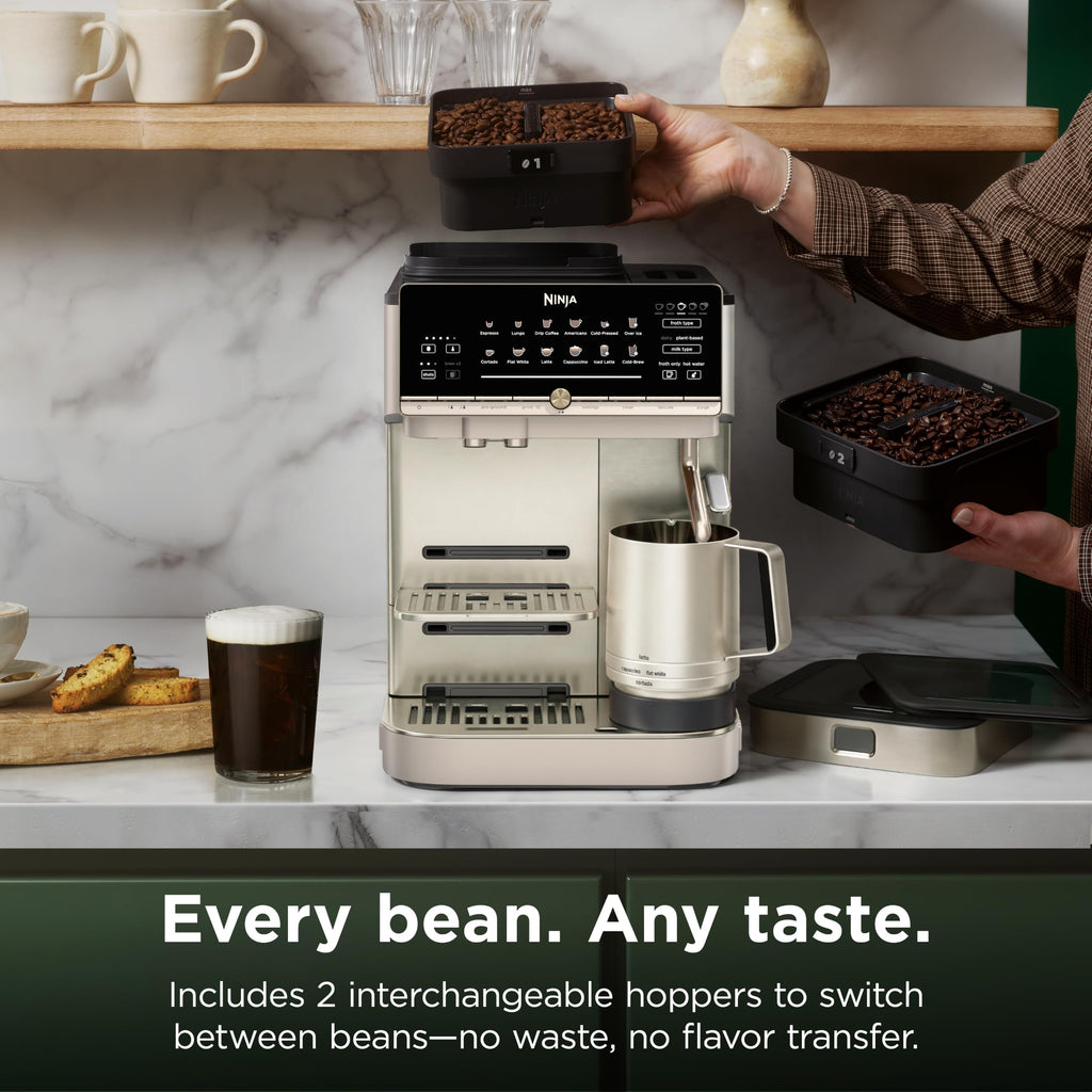Ninja AutoBarista Pro Automatic Espresso, Amazon Exclusive Bone & Champagne